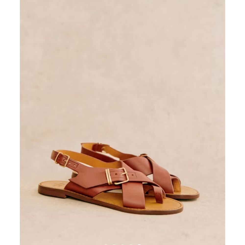 Sezane Judith Low Sandal - Heritage Leather (size 9)